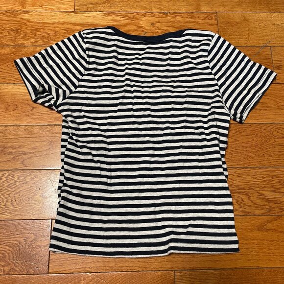 EUC Brandy Melville Zelly Stripe Navy Top T-shirt - Picture 2 of 2